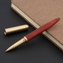 만년필 고품질 서예 롤러 볼 펜 붉은 나무 황동 회전 황금 스위스 잉크 펜 트림, a3, a3