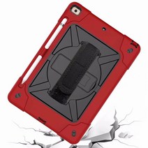 보조배터리 IPad 9th 8th 7th 10 2 10.2 A2197 A2429 A2603 어깨 스트랩 태블릿 TPU 실리콘 PC 스탠드 Fundas, [07] red black