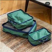 레스포삭 6519 그린 여행용 수납 트래블 파우치 3종세트