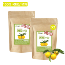 1+1 국내산 유자 가루 분말 400G 유자차 유자청 만들기 효능, 200g x 2개입 (총 400g)