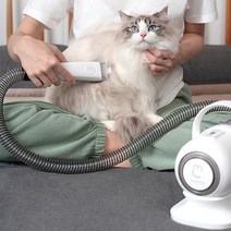 집사필수템 반려동물 털청소기 털흡입기 진공 바리깡 애완동물 이발기 가구 청소까지, 화이트