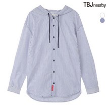 TBJ 남성 오버핏 후드 스트라이프 셔츠(T191SH200P)