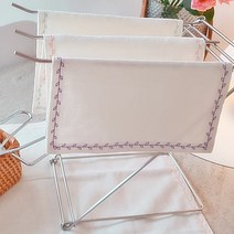 하니월드 꽃비 강화 자수소창행주 2겹행주 4개 Set (정련안된 행주), 인디핑크
