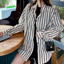 TQ 루즈핏 모던 스트라이프 롱 셔츠 TQ704