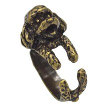 Chereda Boho 세련된 빈티지 동물의 반지 조정 가능한 마우스 골든 리트리버 코뿔소 골동품 포장 잡초 반지 여성 선물, 푸들지