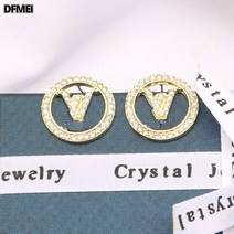 DFMEI 귀걸이 풀 드릴 원형 이어링 심플