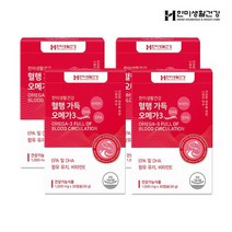 한미생활건강 혈행 가득 오메가3 1 000mg 30캡슐 4박스+쇼핑백, 없음