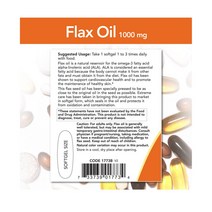 나우푸드 플랙스 오일 1000mg 120캡, 1개, 120정