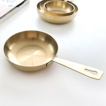 티타늄 골드 국산 퓨전팬 스텐 손잡이 그릇 캠핑 앞접시, 4호, 1개