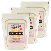 밥스레드밀 액티브 드라이 이스트 글루텐 프리, 227g, 3개