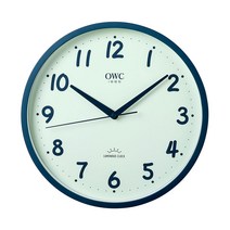 오리엔트 OWC 무소음 루미너스 바탕야광인테리어벽시계 OTM915L, 딥블루 프레임
