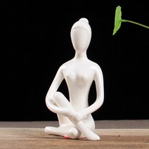 조각상 정원조각상 조형물 정원장식품 세라믹 요가 그림 장식 동상 조각 zen garden home 요가 룸 책상 장식, 8x4.5x10cm