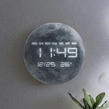 무소음 LED 인테리어 슈퍼문 오리지널 달표면 Moon 벽시계 집들이선물, LED 32cm 기본 1미터 + 3미터 연장선