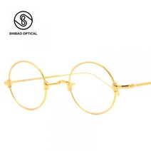 독특한 브릿지 안경 테 코 받침 없는 원형 티타늄 동글이 금 은 디자인 태 브론즈