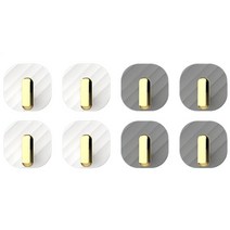 골드 다용도 후크 2종 x 4p 세트, 화이트, 그레이, 1세트