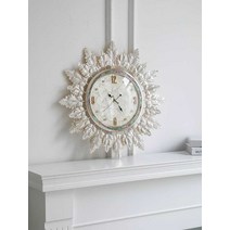 고급 벽시계 거실 무소음 시계 화이트 플라워 고급 인테리어, B