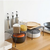 라이프토템 메탈 확장형 선반 수납 거치대 렉 블랙