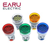 전기 측정 공구 LED 표시기 디지털 전압 미니 전원 AC 500V 테스터 DIY 모니터 램프 원형 전압계 디스플레이 22mm 조명 파일럿 60, 01=NewRedVoltmeter