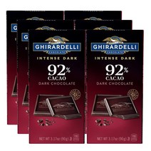 GHIRARDELLI 기라델리 92% 카카오 다크 초콜릿 90g 6팩, 6개