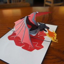 3D 입체카드 생일선물 여자친구 기념일 선물 여친선물 예쁜 편지지, 26. 레드 드래곤(대), 1개