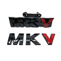 자동차 엠블럼 레터링 로고 마크 뱃지 호환 글로스 블랙 자동 데칼 스티커 3d 글자 MKV 그릴 아울렛 로고, 03 front and rear