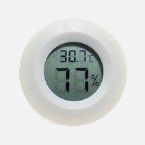 원형 미니 디지털 온습도계 실내온도계 화이트, [단일상품]