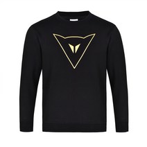 라운드넥긴팔티 맨투맨 DAINESE 겨울 가을 두꺼운 남성의류 금박 순면 코튼 차량 라이딩 장비 4387245287, 블랙