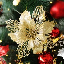 (주)파티해 트리장식 글리터 포인꽃 (대), 골드