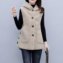 양털조끼 엄마 여성퍼조끼 밍크베스트 롱 양털조끼 빅사이즈양털조끼 플리스 루즈핏 천연양털조끼 여성베스트 털조끼