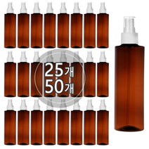 [25개묶음판매] 스프레이용기 120ml 150ml 200ml 250ml 300ml 500ml, 250ml 각갈색용기, 투명캡, 25개