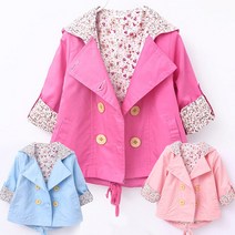 알럽베이비 유아 꽃패턴 안감 야상점퍼스타일 베이비 면 간절기외투