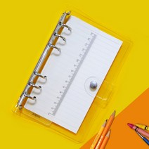 원빈다이어리 지넥스 만년 A6 투명 6공 다이어리 속지 커버 꾸미기 세트 만년형, 컬러 일일계획노트