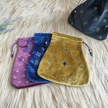 타로 카드 파우치 타로카드 마술 용품 보관 수납, 3. 달과별 파우치, 블랙