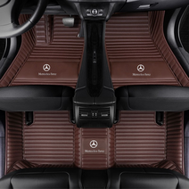 메르세데스 벤츠 C 클래스 C300 C200 AMG 시리즈 자동차 카펫 커버 발 패드에 적합 2021 전천후 논 슬립 방수 전체 커버리지 고급 가죽 자동차 바닥 매트자동차 액세서리, 흑갈색, C 왜건 2007 년 -2014 년