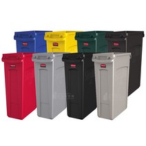 러버메이드 벤티드 슬림짐 휴지통 뉴슬림짐세트/60L 80L 분리수거 쓰레기통, 뉴슬림짐 87L, 갈색, 1개