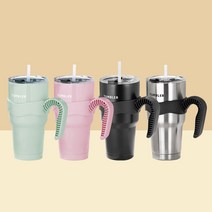 [1+1 구성] 로이첸 진공 스텐 텀블러 900ml 1+1 손잡이 + 밀폐뚜껑 + 빨대 민트 핑크 스텐 강력한 보온보냉 리유저블, 텀블러 900ml 민트+스텐