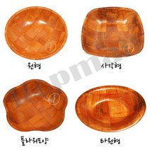 압축 팝콘볼 소 중 원형 사각 플라워 타원 형 팝콘 간식 그릇 나무 과자 티밥 안주 접시 볼, ( 소 플라워모양 )
