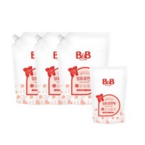 비앤비 섬유유연제 자스민 앤 로즈 리필 1500ml x 3p + 800ml, 1세트