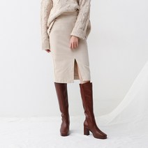 잇슈 스퀘어 가보시 미들힐 지퍼 롱부츠(8.0cm) 1906