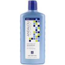 Andalou 내츄럴 샴푸 안티에이징 얇은 모발용 아르간 줄기세포 340ml(11.5floz) 2팩