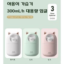 야옹이 가습기 애완 고양이 300ml 대용량 미니 가습기 USB가습기 무드등 필터 5개 포함 KC인증 대량 구매, 핑크