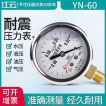 진공 게이지 측정기 상해강운 YN60 내진압력계 기압계 수압유압 음압유압 내진 1.6MPa, 12