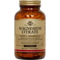 솔가 마그네슘 시트레이트 120정 (타블렛) Solgar Magnesium Citrate 120tabs, 1개, 120개