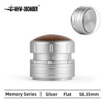 선물용커피템퍼 커피용품 51mm/58.35mm 커피 탬퍼 자동 리바운드 일정 압력 수평 플랫 탬핑 바리 스타 툴, 07 58.35 Silver Flat