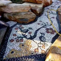 자갈 지압판 매트 발바닥 조약돌 걷기 마사지 발 패드, 왁스리스컬러풀한2-4cm50파운드