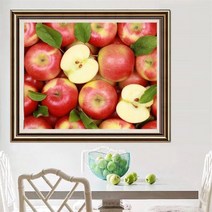 사업의 성공 재물운 빨간사과 보석십자수 페인팅 구슬 비즈 만들기 도구 세트 DIY, 50x40cm