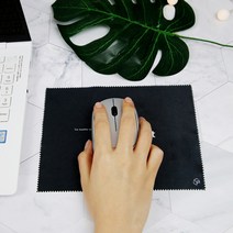 간다컴퍼니 휴대용 노트북 PC 미니 마우스 패드 겸용 극세사 클리너, 1개, 블랙