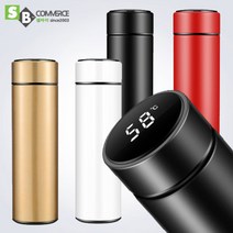 1+1 보온 보냉 물병 휴대용 온도표시 텀블러 스텐 스마트 온도계 LED텀블러 발포세정제, 텀블러세정제32정, 블랙1개