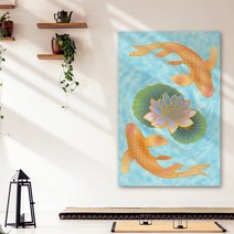 아란아트 연꽃 잉어액자 생기그림 합격운 서재 공부방 인테리어벽꾸미기, 26 황금을 두른 잉어와 연꽃(청량)