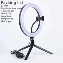 LED 링라이트 Christma 선물 10 12 14 인치 dimmable led selfie 링 라이트 삼각대없이 스탠드 160cm 램프 사진 ringlight 전화, 12인치와 삼각대, 유럽 ​​연합